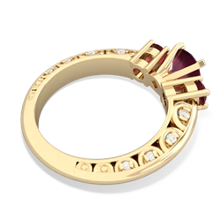Ruby Art Deco Eternal Embrace Engagement 14K Yellow Gold ring C2003