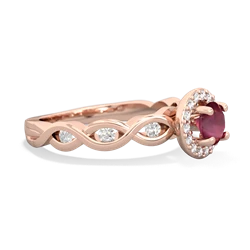 Ruby Infinity Halo Engagement 14K Rose Gold ring R26315RH