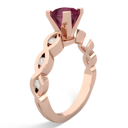 Ruby Infinity 5Mm Square Engagement 14K Rose Gold ring R26315SQ