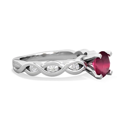 Ruby Infinity 6Mm Round Engagement 14K White Gold ring R26316RD