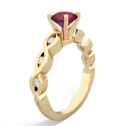 Ruby Infinity 6Mm Round Engagement 14K Yellow Gold ring R26316RD