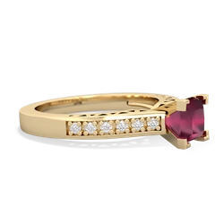 Ruby Art Deco Engagement 5Mm Square 14K Yellow Gold ring R26355SQ