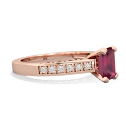 Ruby Art Deco Engagement 7X5mm Emerald-Cut 14K Rose Gold ring R26357EM