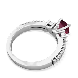 Ruby Classic 6Mm Round Engagement 14K White Gold ring R26436RD