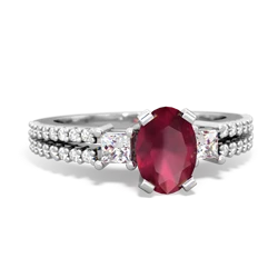 Ruby Classic 7X5mm Oval Engagement 14K White Gold ring R26437VL
