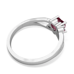 Ruby Split Band Swirl 14K White Gold ring R2130
