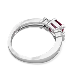 Ruby Art Deco East-West 14K White Gold ring R2590