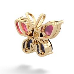 Ruby Butterfly 14K Yellow Gold pendant P2215