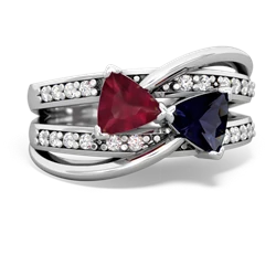Ruby Bowtie 14K White Gold ring R2360