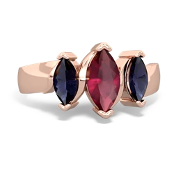 Ruby Three Peeks 14K Rose Gold ring R2433