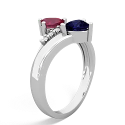 Ruby Heart To Heart 14K White Gold ring R2064