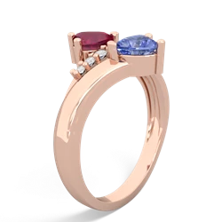Ruby Heart To Heart 14K Rose Gold ring R2064