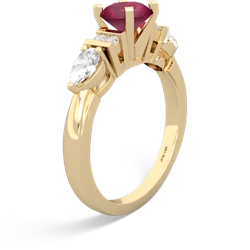 Ruby 6Mm Round Eternal Embrace Engagement 14K Yellow Gold ring R2005