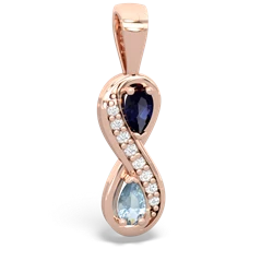 Sapphire Diamond Infinity 14K Rose Gold pendant P5390
