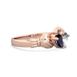 Sapphire 'Our Heart' Claddagh 14K Rose Gold ring R2388