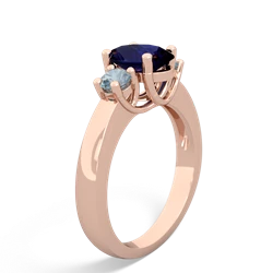 Sapphire Three Stone Oval Trellis 14K Rose Gold ring R4024