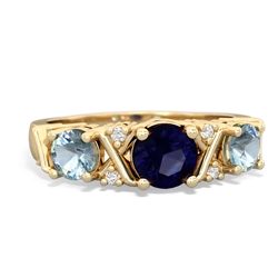 Sapphire Hugs And Kisses 14K Yellow Gold ring R5016