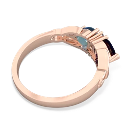Sapphire Celtic Knot Double Heart 14K Rose Gold ring R5040