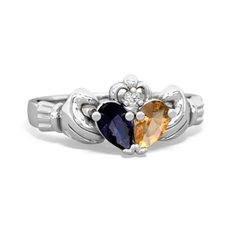 Sapphire 'Our Heart' Claddagh 14K White Gold ring R2388