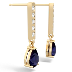 Sapphire Art Deco Diamond Drop 14K Yellow Gold earrings E5324