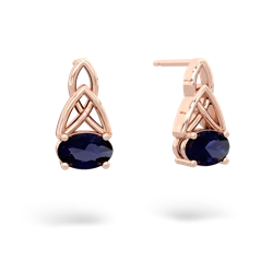 Sapphire Celtic Trinity Knot 14K Rose Gold earrings E2389