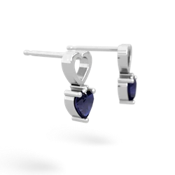 Sapphire Four Hearts 14K White Gold earrings E2558
