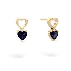 Sapphire Four Hearts 14K Yellow Gold earrings E2558