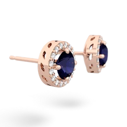 Sapphire Halo 14K Rose Gold earrings E5320