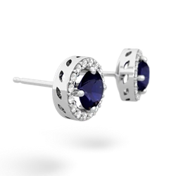 Sapphire Halo 14K White Gold earrings E5320