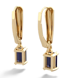 Sapphire 6X4mm Emerald-Cut Lever Back 14K Yellow Gold earrings E2855