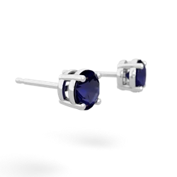 Sapphire 5Mm Round Stud 14K White Gold earrings E1785