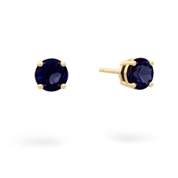 Sapphire 5Mm Round Stud 14K Yellow Gold earrings E1785