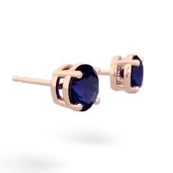 Sapphire 6Mm Round Stud 14K Rose Gold earrings E1786