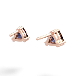 Sapphire 5Mm Trillion Stud 14K Rose Gold earrings E1858