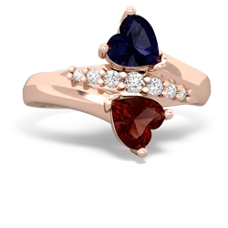 Sapphire Heart To Heart 14K Rose Gold ring R2064