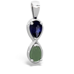 Sapphire Infinity 14K White Gold pendant P5050