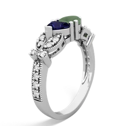 Sapphire Diamond Butterflies 14K White Gold ring R5601