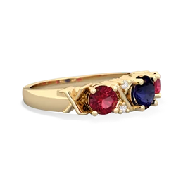 Sapphire Hugs And Kisses 14K Yellow Gold ring R5016