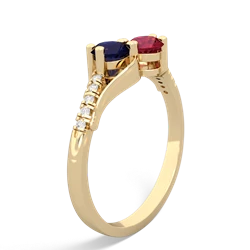 Sapphire Infinity Pave Two Stone 14K Yellow Gold ring R5285