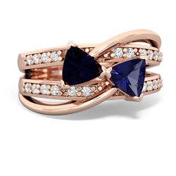 Sapphire Bowtie 14K Rose Gold ring R2360