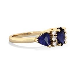 Sapphire Antique Style Three Stone 14K Yellow Gold ring R2186