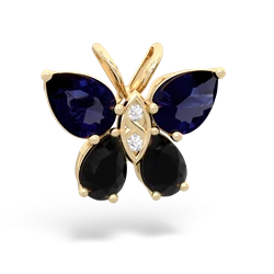 Sapphire Butterfly 14K Yellow Gold pendant P2215