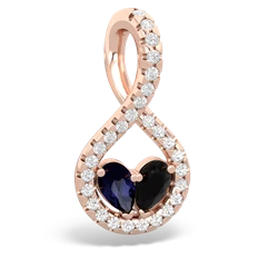 Sapphire Pave Twist 'One Heart' 14K Rose Gold pendant P5360