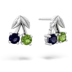 Sapphire Sweet Cherries 14K White Gold earrings E7001
