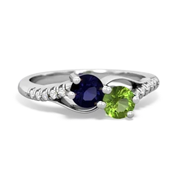 Sapphire Infinity Pave Two Stone 14K White Gold ring R5285