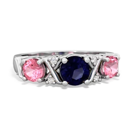 Sapphire Hugs And Kisses 14K White Gold ring R5016