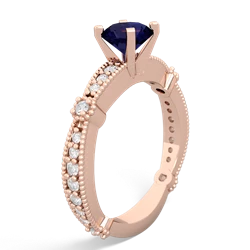Sapphire Sparkling Tiara 6Mm Round 14K Rose Gold ring R26296RD