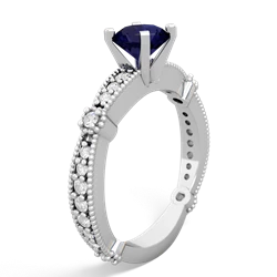 Sapphire Sparkling Tiara 6Mm Round 14K White Gold ring R26296RD