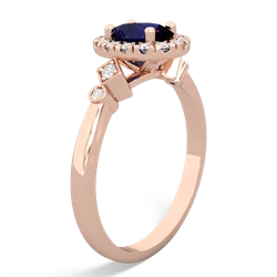 Sapphire Antique-Style Halo 14K Rose Gold ring R5720