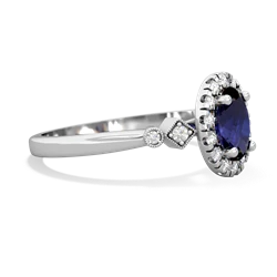 Sapphire Antique-Style Halo 14K White Gold ring R5720